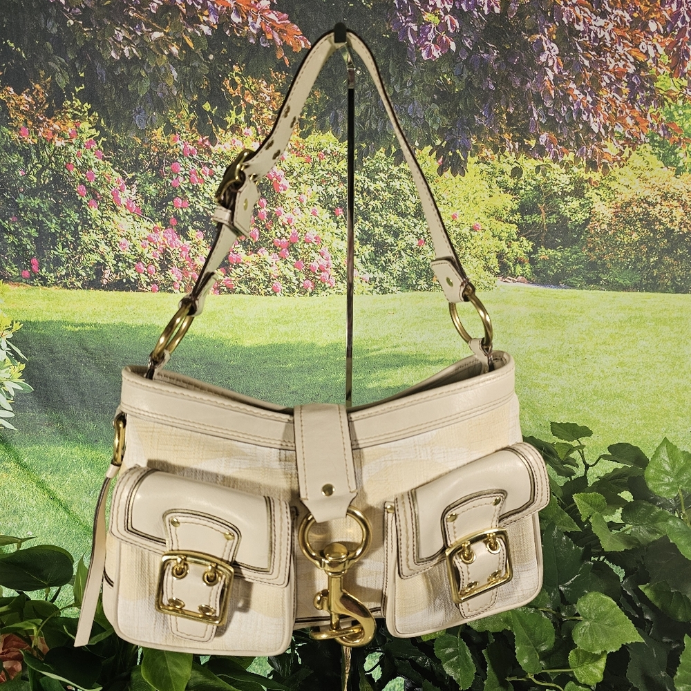 Coach Legacy Signature Ivory and Beige Shoulderbag | Handbag - Picture 12 of 15